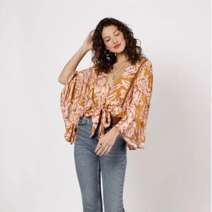 Band of the Free Libby Gold Flowy Top